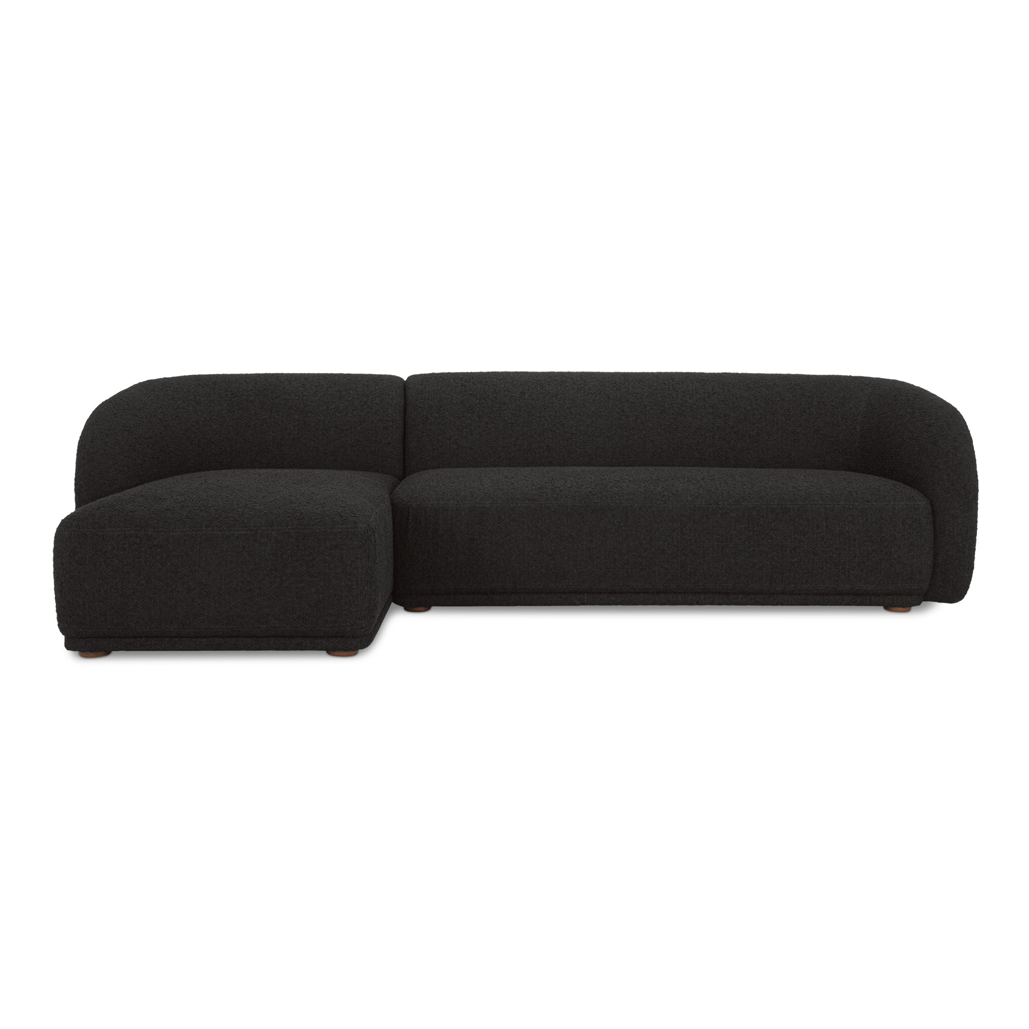 Penelope 2-Piece Upholstered Sectional , Left Hand Facing, Noir Bouclé