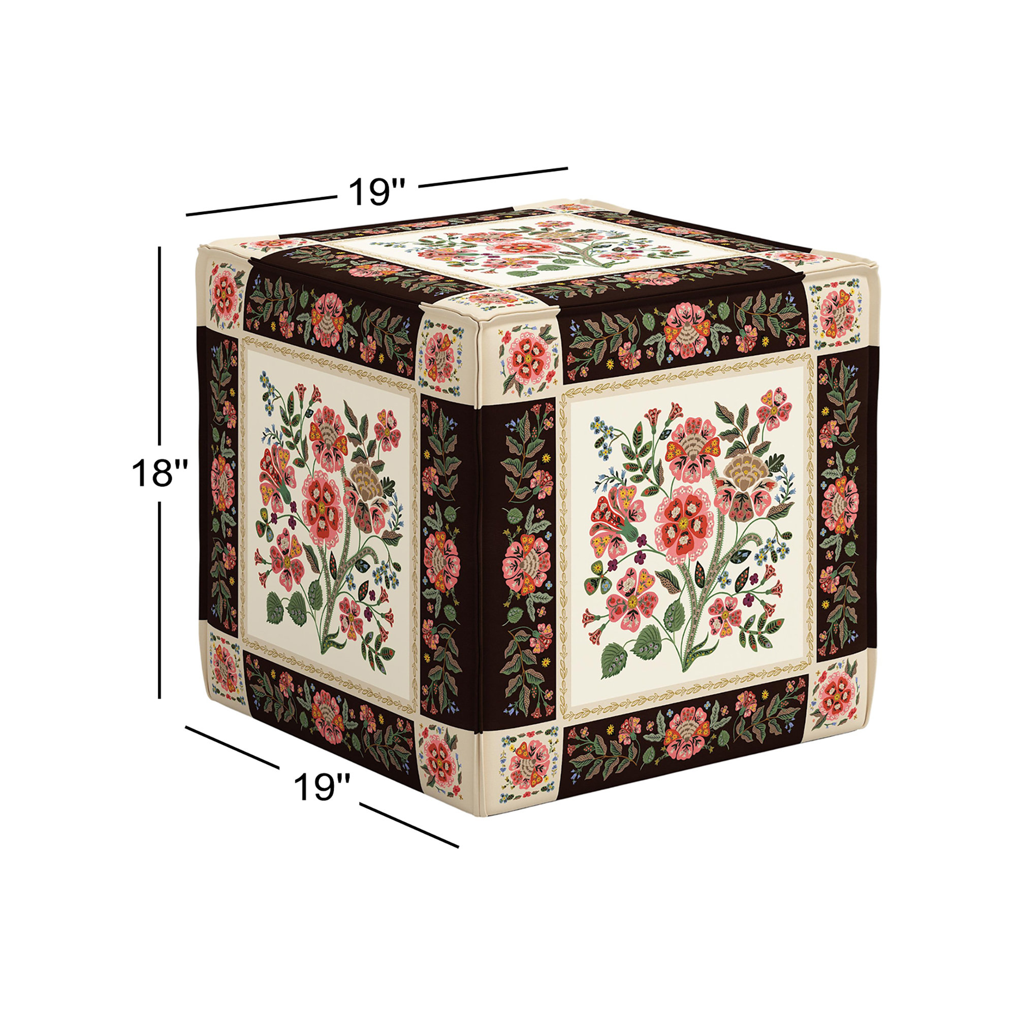 Bea Ottoman In Home Sweet Home, Gracie Cocoa