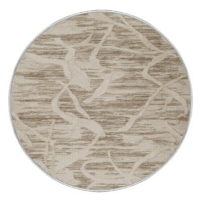 Machine Washable Abstract Beige Area Rug