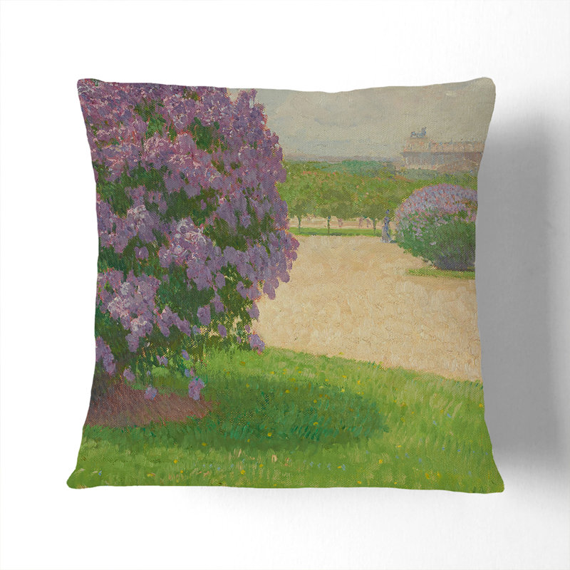 Heros Square With Lilacs Square Throw Cushion, 40cm H x 40cm W x 15cm D, White