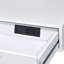 Bureau d'écriture blanc brillant et chromé avec port USB pour le bureau à domicile moderne et le chargement de l'appareil-51531724