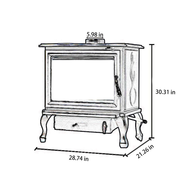 Wood burning thickened cast iron to warm fireplace