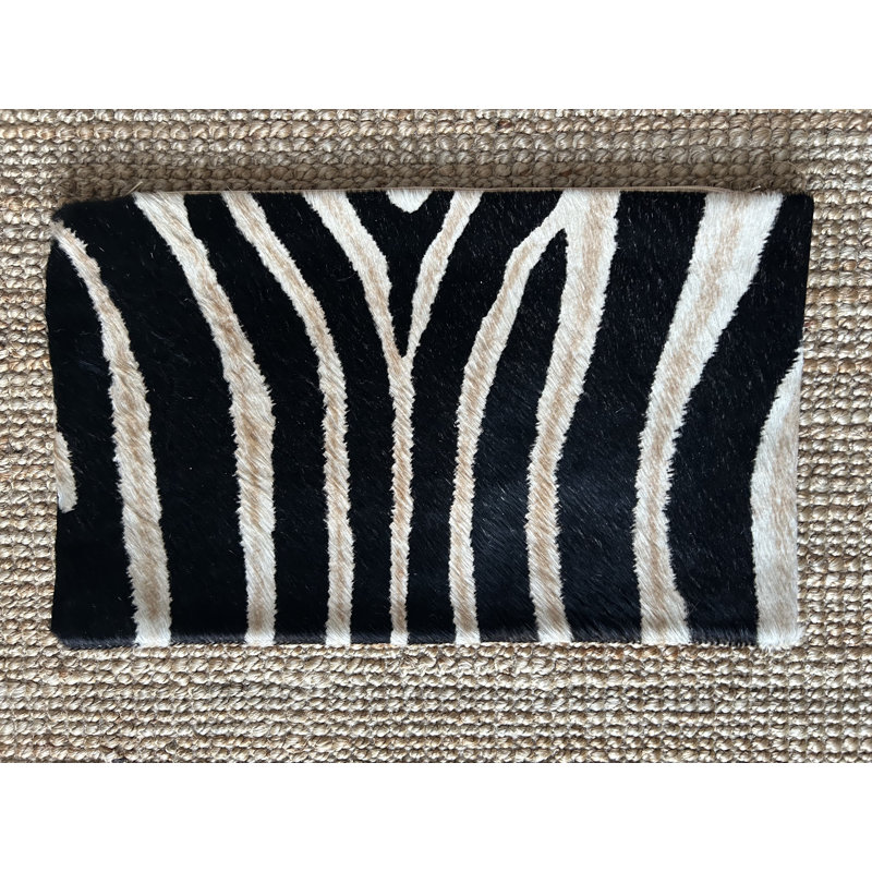 Lumbar Zebra Print Cowhide Pillow Case