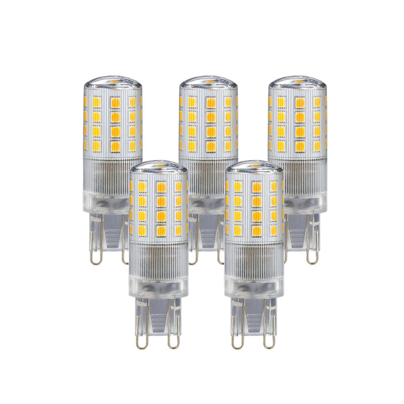 4W G9 Dimmable LED Capsule Light Bulb (Set of 5), 3000
