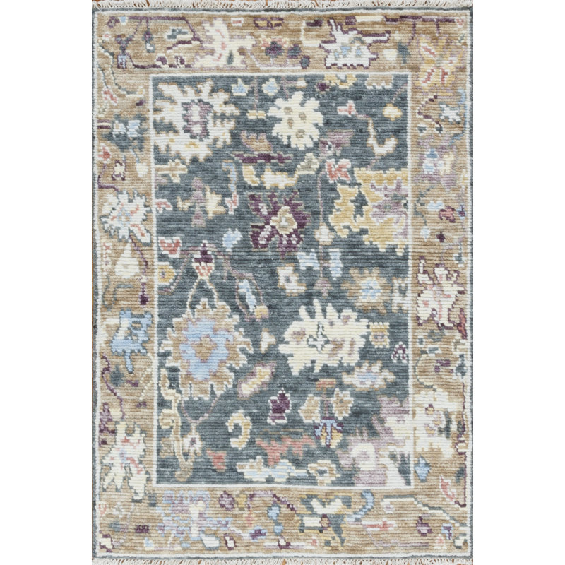 Cascade Hand Knotted Wool Indoor Rug, Rectangle 4' x 6'