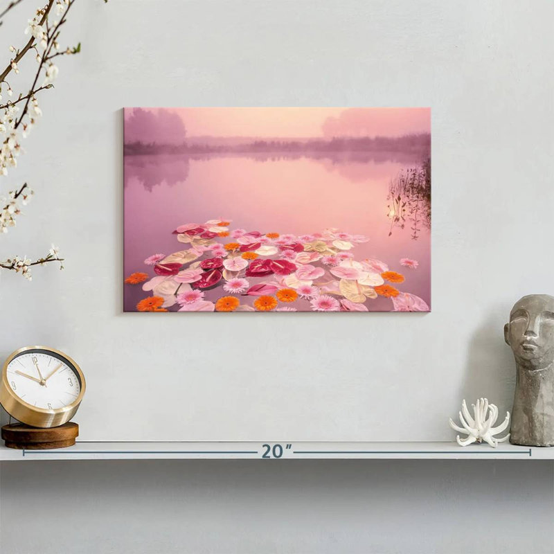 Alvord floral lac rose, H 8 po x l 12 po