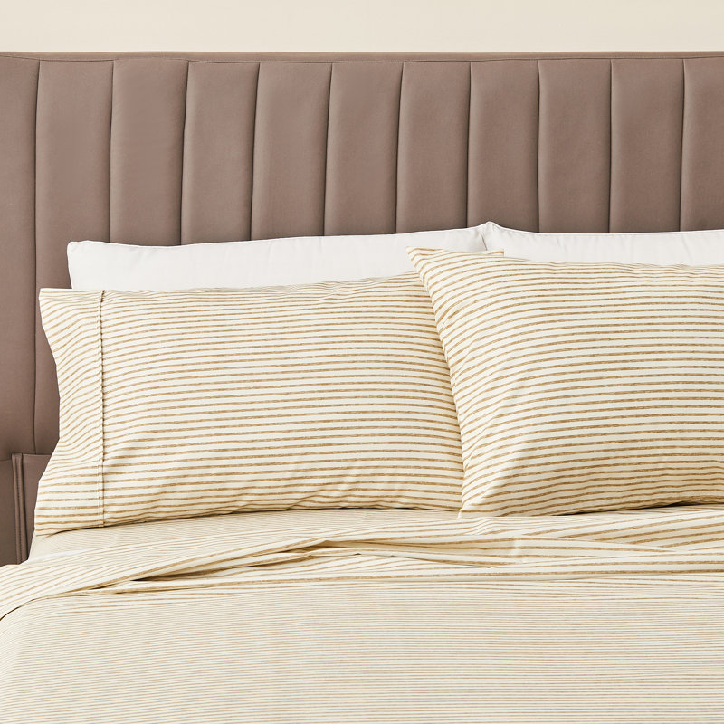Ensemble de draps en microfibre Ultra Soft Lodge, Très grand, Rayure, taupe clair