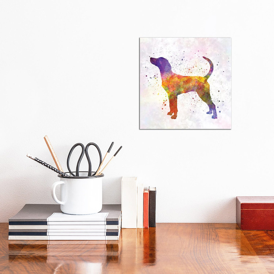 English Foxhound In Watercolour by Paul Rommer - Wrapped Canvas Painting