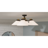 Gelsomina 4-Light Matte Black Semi-Flush Mount Light