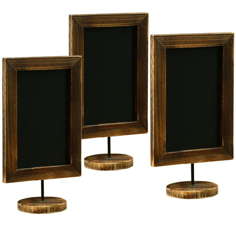 3 Piece Free Standing Tabletop Wedding Wood Memo Sign Chalkboard 