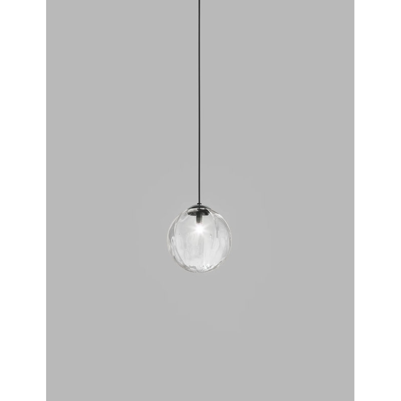 Puppet 1 - Light Pendant, 88" H x 9" W x 9" D, Crystal Transparent, Matte Black