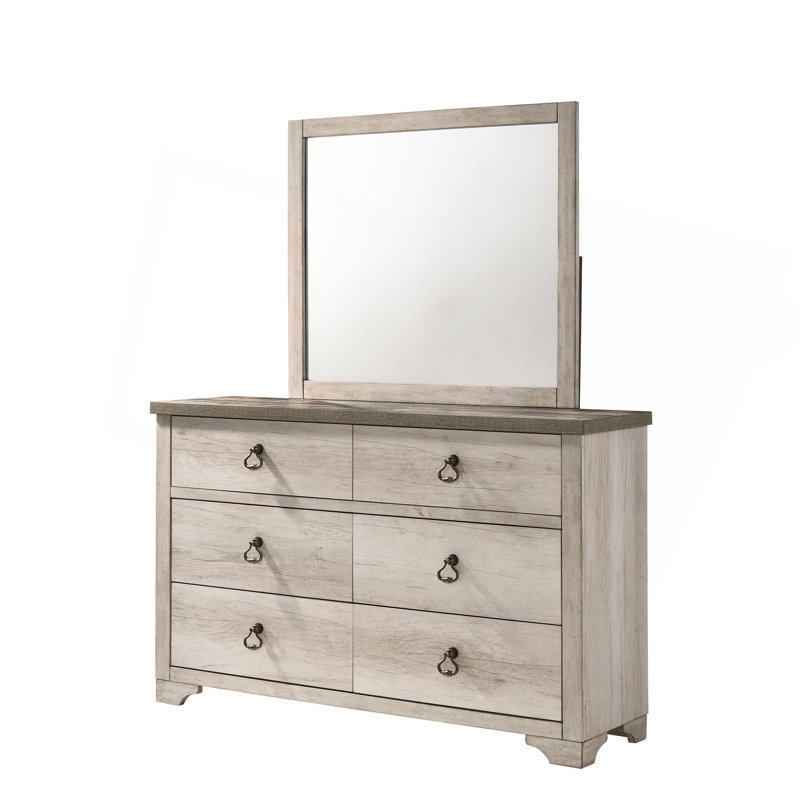 Commode 6 tiroirs style vieilli 1 pièce Cottage