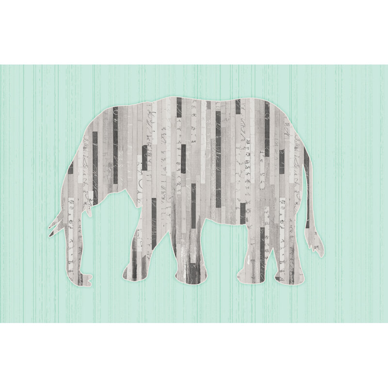 Drab Elephant - Wrapped Canvas Print, 30cm H x 46cm W x 3.8cm D