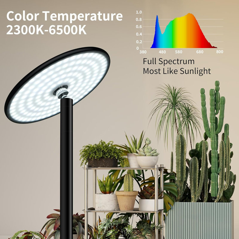 85 po de hauteur pour les grandes plantes d'intérieur, 60W de lumière à spectre complet avec minuterie 4/8 / 12H et télécommande