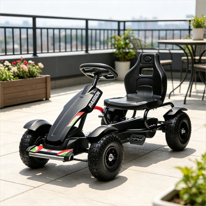 Jouets pour bébé 47,6 x 22,8 x 24 po avec cadre en métal et pédale de kart réglable
