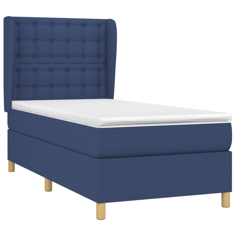 Liang Upholstered Bed, Single (3'), Blue