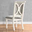 Chaises de salle à manger rembourrées 2 - Structure en bois blanc antique, siège en tissu gris, rembourrage en mousse épaisse, pieds élégants, dossier roulé pour le confort de 2 chaises. Siège et dossier, mousse. Bois massif. Patiné