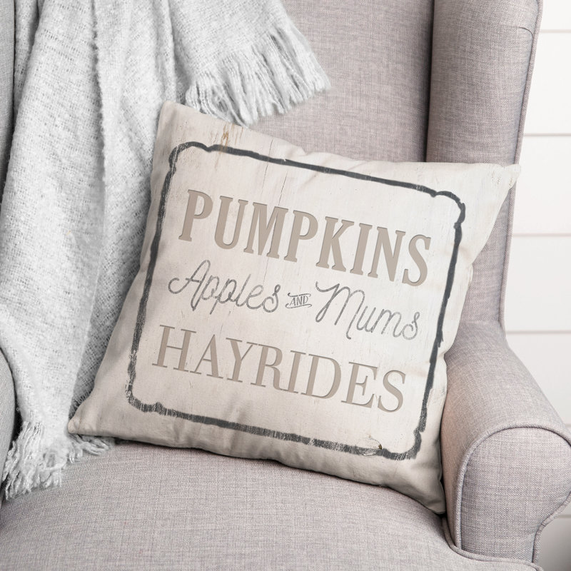  Housse et insert de coussin carré Pumpkins and Hayrides, H 18 po x l 18 po