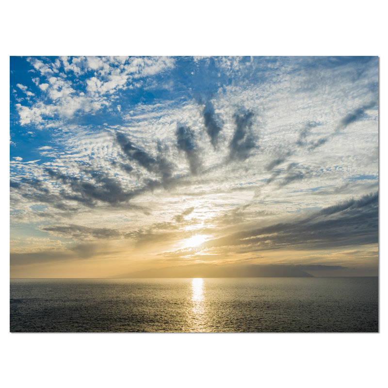 « coucher de soleil au-dessus de l’atlantique », reproduction de photo sur toile tendue, H 30 po x l 40 po x P 1 po
