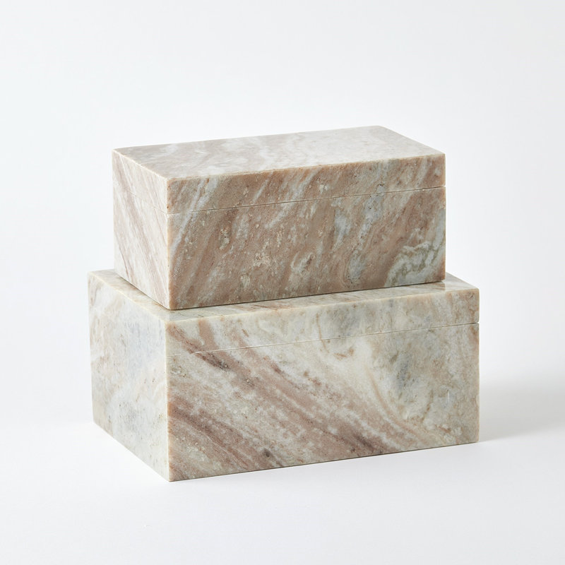 Handmade Marble Decorative Box, 4" H x 9" W x 5" D