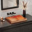 Lavabo de salle de bain rectangulaire en cuivre antique martelé à la main-73279170