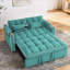 Canapé-lit convertible, futon pliable en velours moderne pour petits espaces de 55,5 pouces | Bleu-vert antique | Bois massif-1157512440