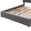 Lit plateforme tapissier avec 2 tiroirs et 1 lit simple TG, tissu en lin