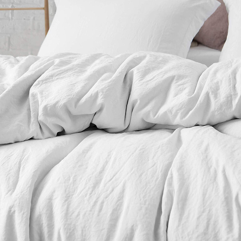 Down Alternative Ultra Cozy Comforter and Duvet Cover Set, Twin XL Comforter + 1 Sham, Farmhouse White