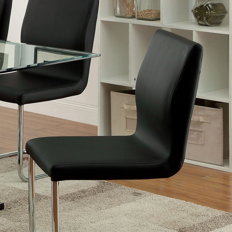 Chaise d'appoint rembourrée en métal, Noir