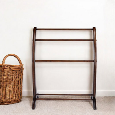 Nathaniel 28 in. W Rectangular 3 Rail Blanket Stand, Cherry
