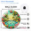 Horloge murale tropicale avec boules colorées et fleurs - horloge murale moderne en verre 12 po