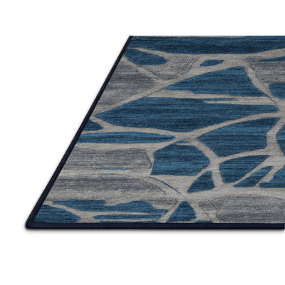 Machine Washable Abstract Gray Area Rug