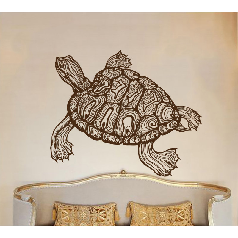 Décalcomanie murale tortue de mer Kylie, Brun