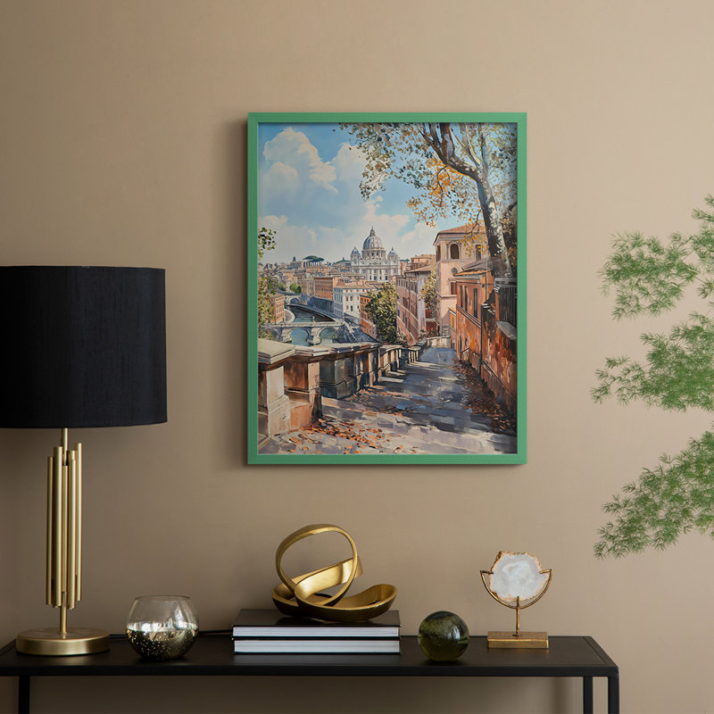 LANDSCAPES Series CDIV, reproduction encadrée - bois massif, H 11 po x l 9 po, Vert