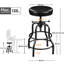 Upholstered Counter Stool with Metal Frame-727787881
