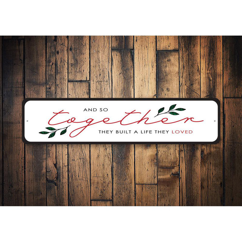 Plaque en aluminium Together Home, H 6 po x l 24 po x P 0,06 po
