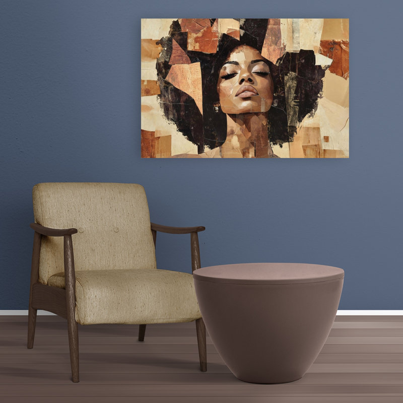 «Queen Portrait I Abstract», reproduction d'art murale contemporaine, 24" H x 36" W