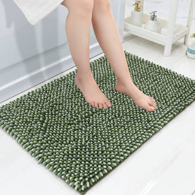 Decorative Bath Rugs 18x26 Small Bathroom Mats for Bath Tub Sink Water  Absorbent Non Slip Microfiber Shower Green Rug for Entrance Indoor  Doormats