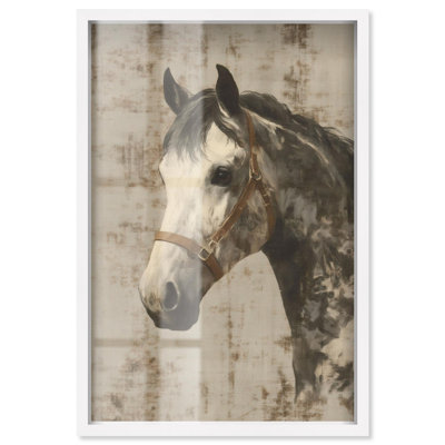 Noble Steed III Shadowbox Print Kitchen Wall Decor by Art Remedy, White Frame, 24 x 36