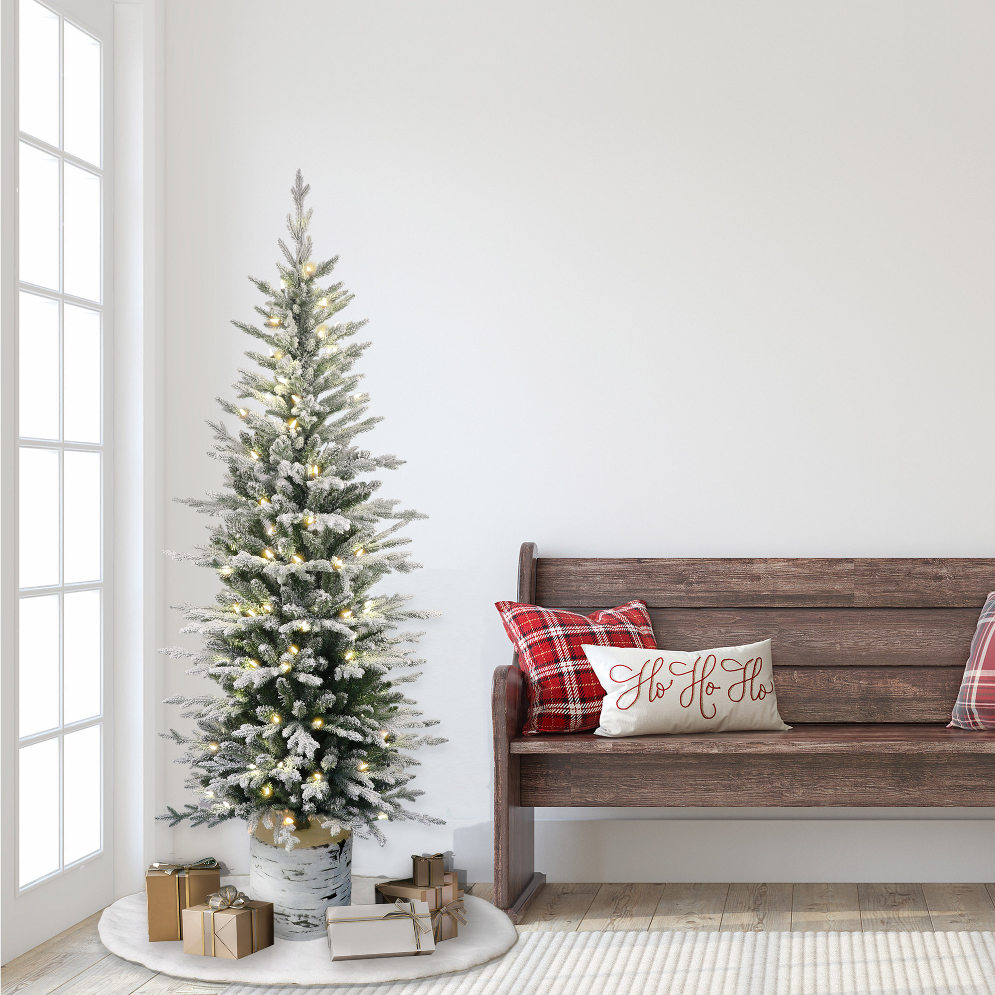 Lighted Artificial Fir Christmas Tree, 6' H