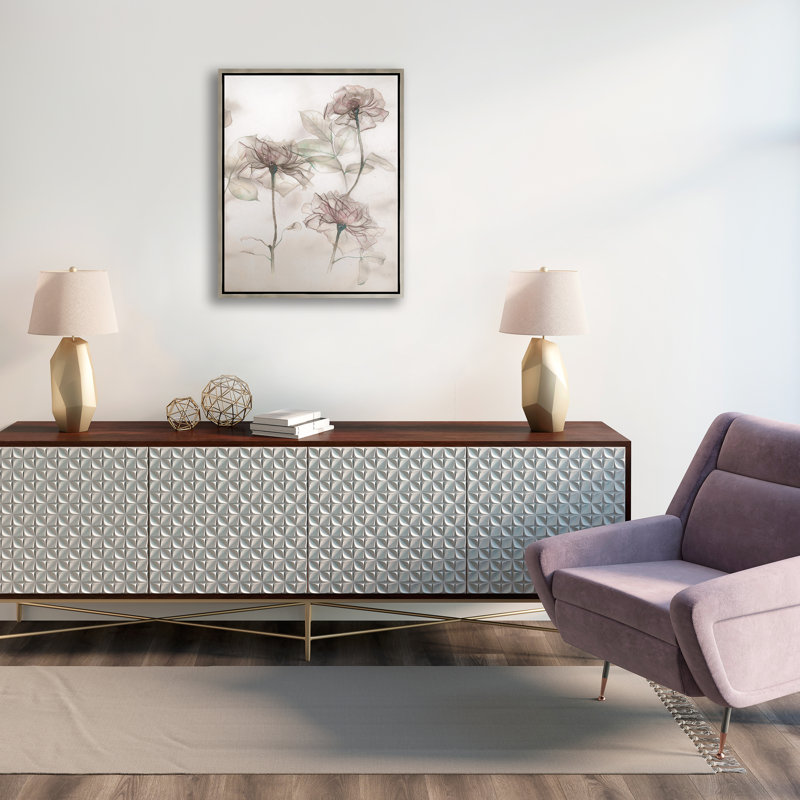 Les Fleurs II Painting by D'Alessandro Leon, Glass Coat, 31.75" H x 25.75" W