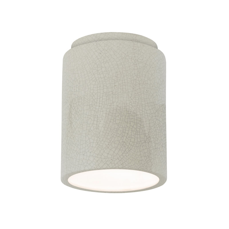 Sumatra Ceramic Flush Mount, White Crackle, Incandescent (Not Included)