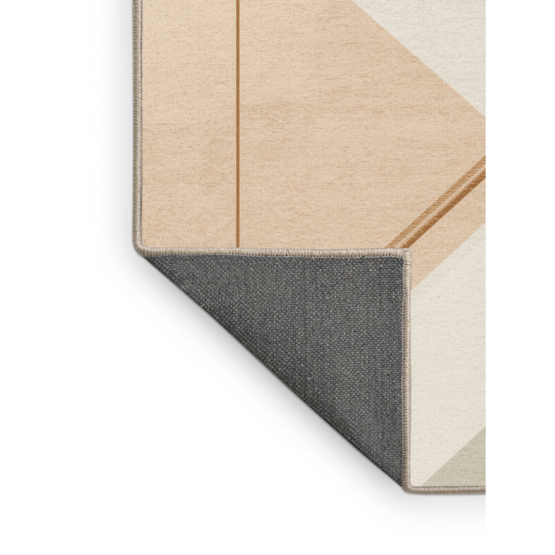 Tapis beige moelleux et moelleux à motif de nouilles Samurai, 2 x 5