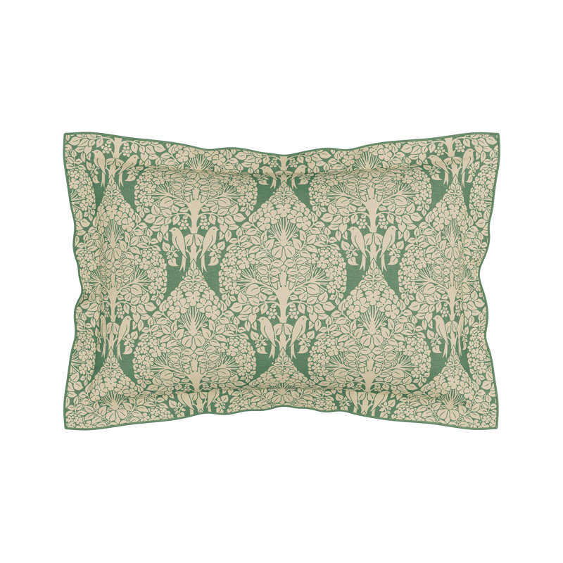 Lerena Cotton Floral Duvet Cover Set with Pillowcases Included, King Duvet Cover Set + 2 Pillowcases, Green