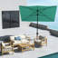 Parasol de patio 6,5 pi x 10 pi, filet de protection, manivelle et inclinaison variable, parasol de table d'extérieur bleu sarcelle de 10 pi, 50+, inclinaison,