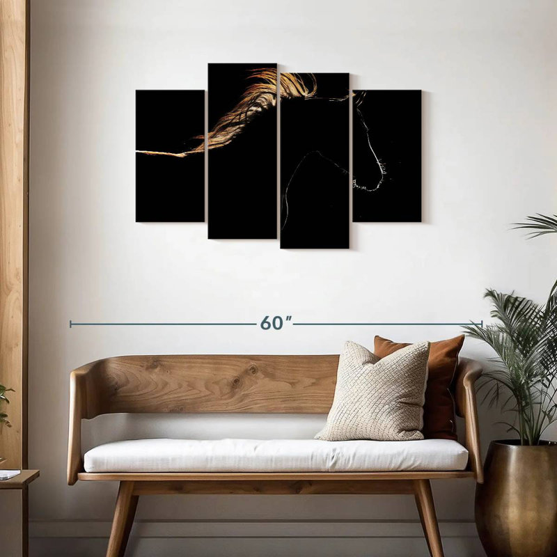 Silhouette de cheval Brampt, H 27 po x l 43 po