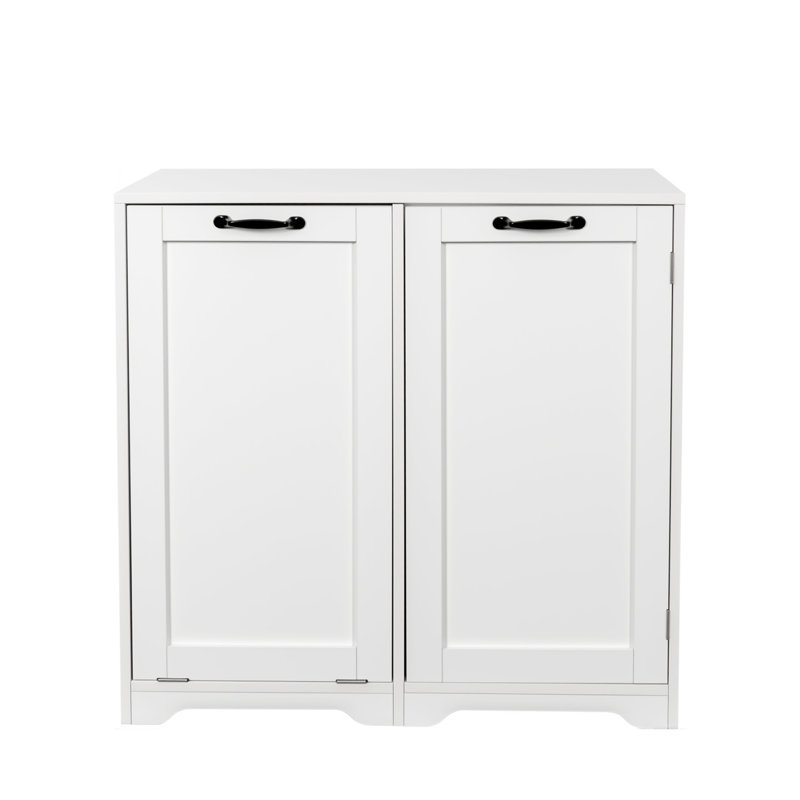 Laundry Cabinet With Doors And Shelf, Tilt-Out Laundry Hamper, Freestanding Style, Adjustable Shelf