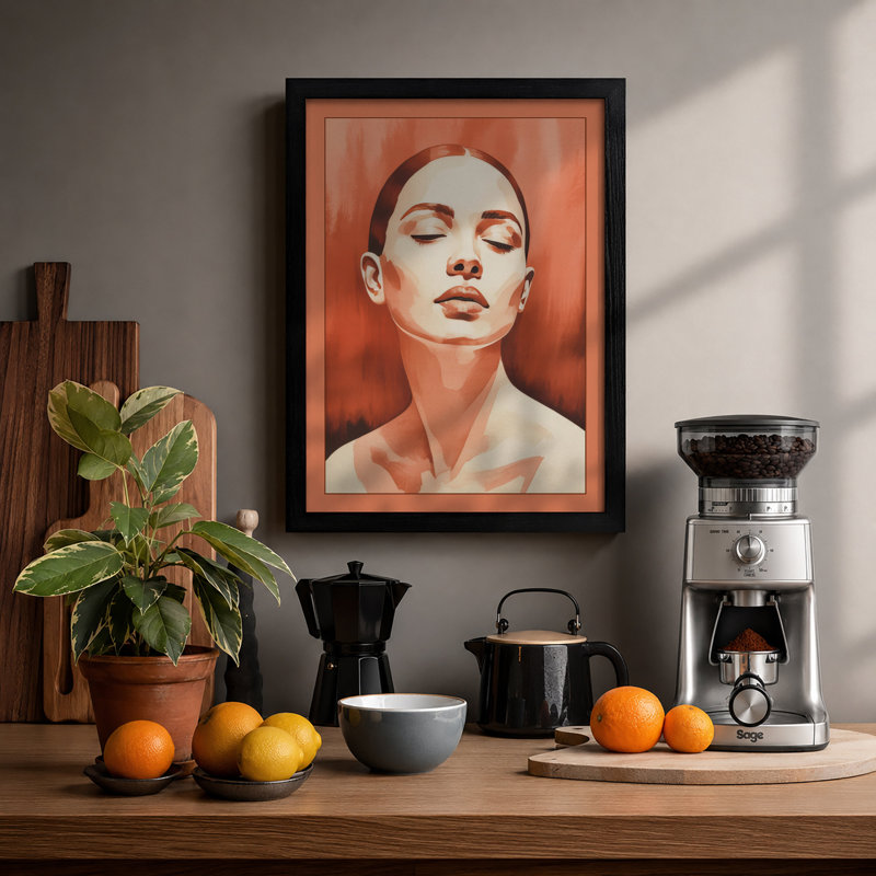 Serene Repose Modern - Print, A1 - 84.1 x 59.4 cm, Oak