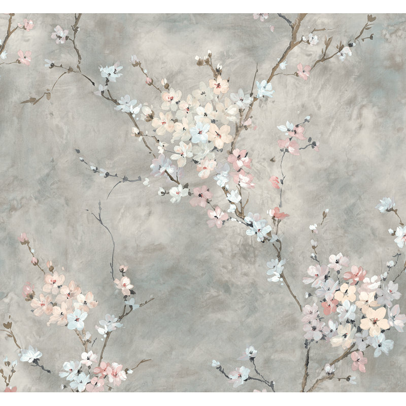 Rouleau de fleurs Rejan, Gris