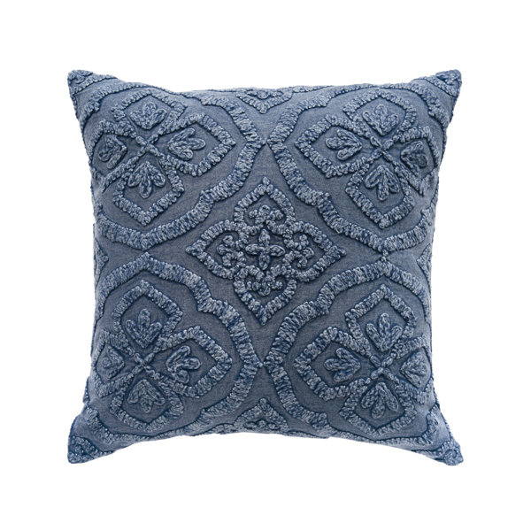 Edgar Square 100% Cotton Pillow Cover AllModern Color: Dark Blue, Fill Material: Polyester/Polyfill, Size: 22'' x 22